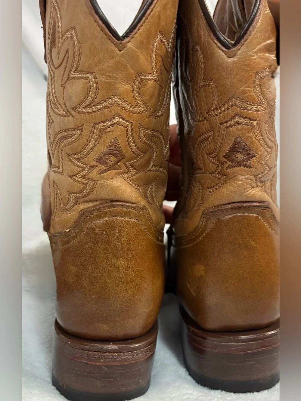 Tanner Mark 4592 Youth Size 2 Genuine Leather Western Cowboy Boots Brown Tan
